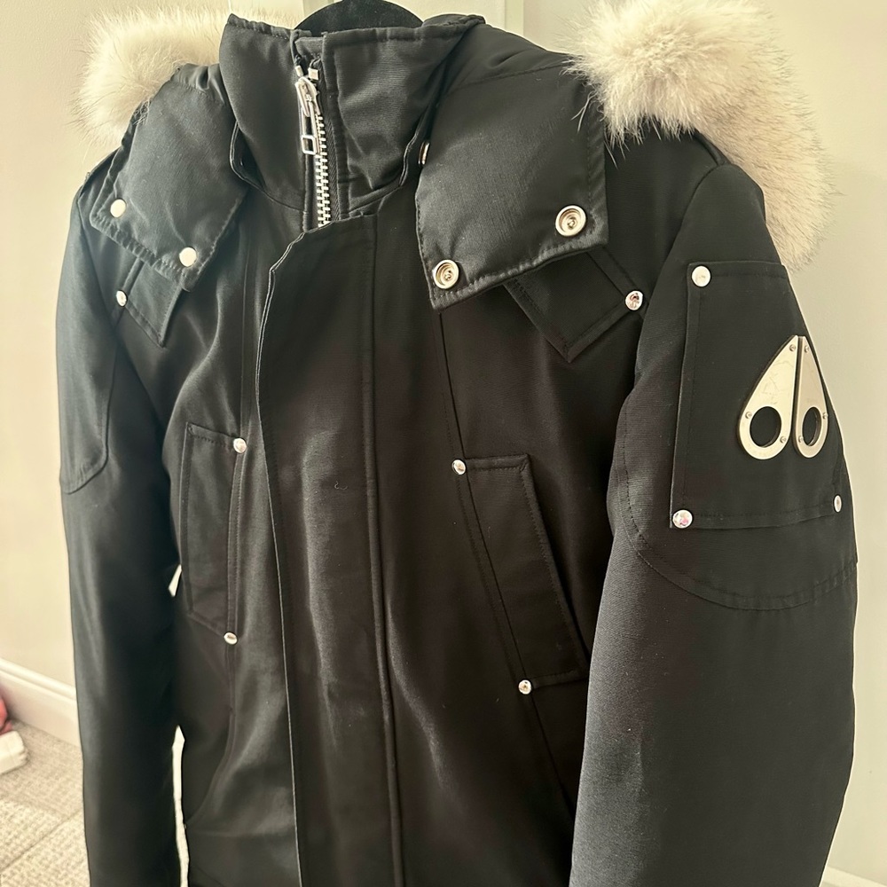 Mens Moose Knuckles Stirling Parka Shearling [Black, S/P]